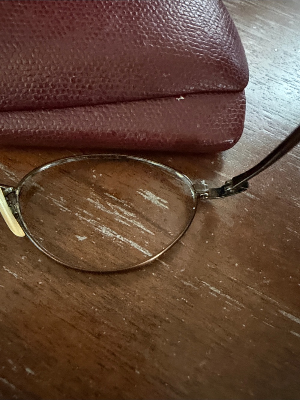 Oliver Peoples OP553 copper colored Round Metal Eyeglasses with vintage red case - Picture 6 of 16